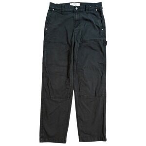 Hollister Pants Mens 30x32 Black Baggy Carpenter Cargo Double Knee Utility Work